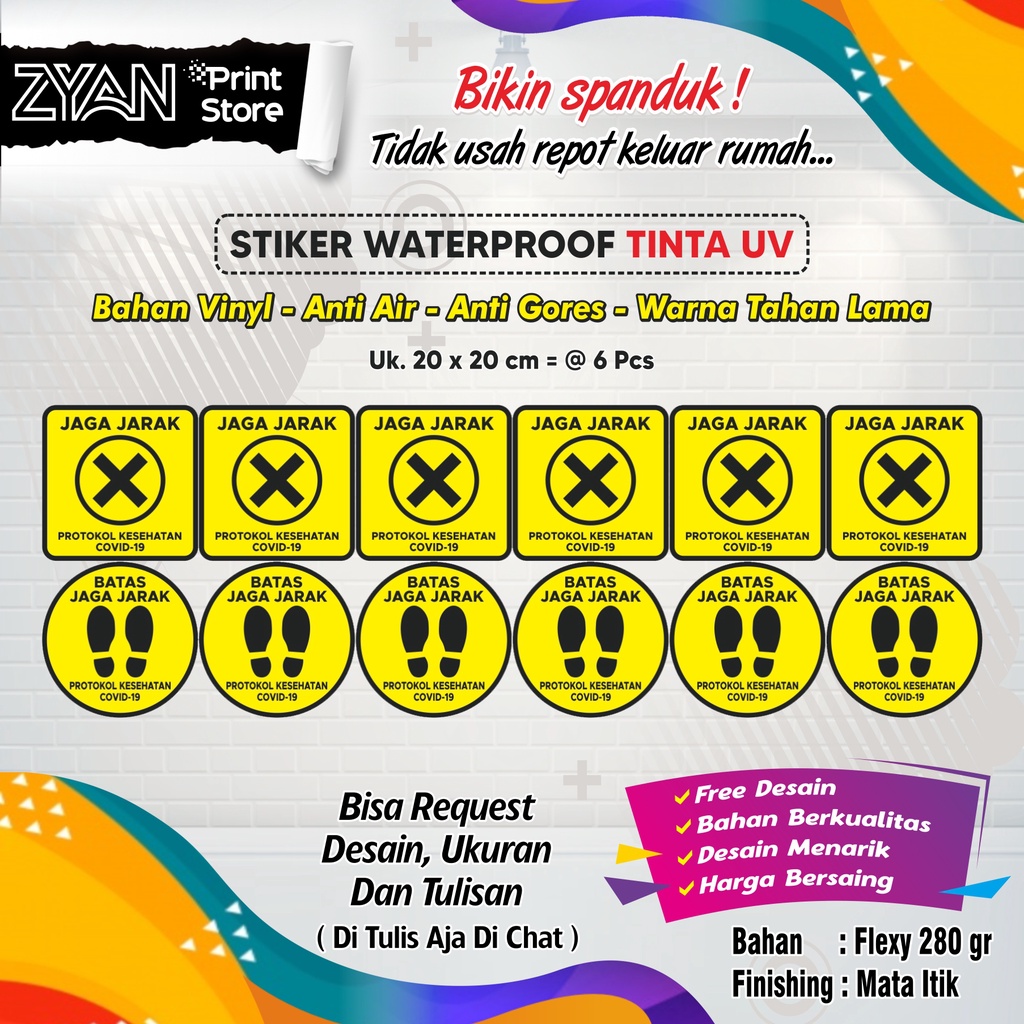 

STIKER WATERPROOF JAGA JARAK PROKES