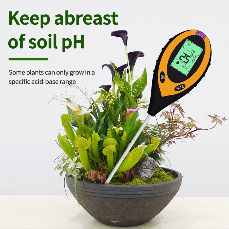 Moisture Meter PH Levels Temperature Sunlight Intensity Humidity Tester For Plant 4 In1 Meter