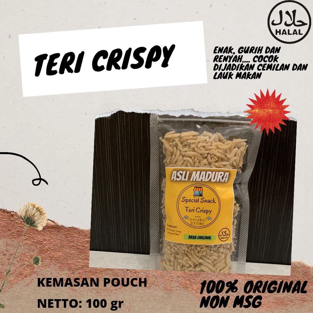 

Teri Crispy Khas Madura, Teri Crispy Asli Ikan Segar, Tanpa Pengawet