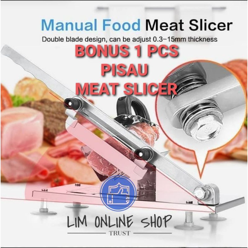 Meat Slicer Alat Pengiris Pemotong Daging Tipis Stainless Steel Beef BBQ Shabu