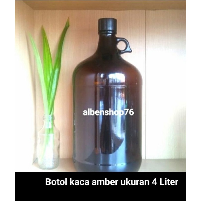 Botol kaca coklat 4 liter / Botol amber  4 Liter