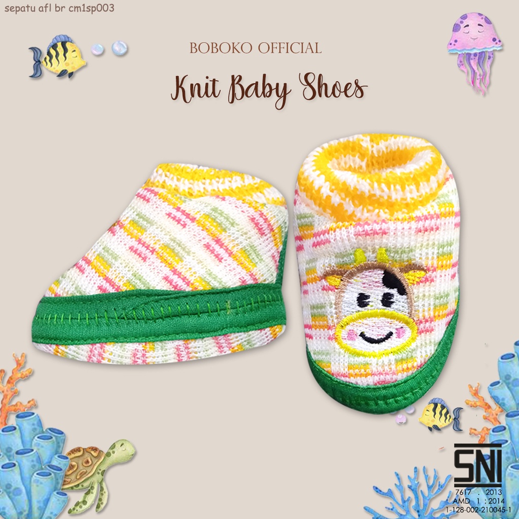 BOBOKO Sepatu Rajut Bayi 0-3 bulan motif random