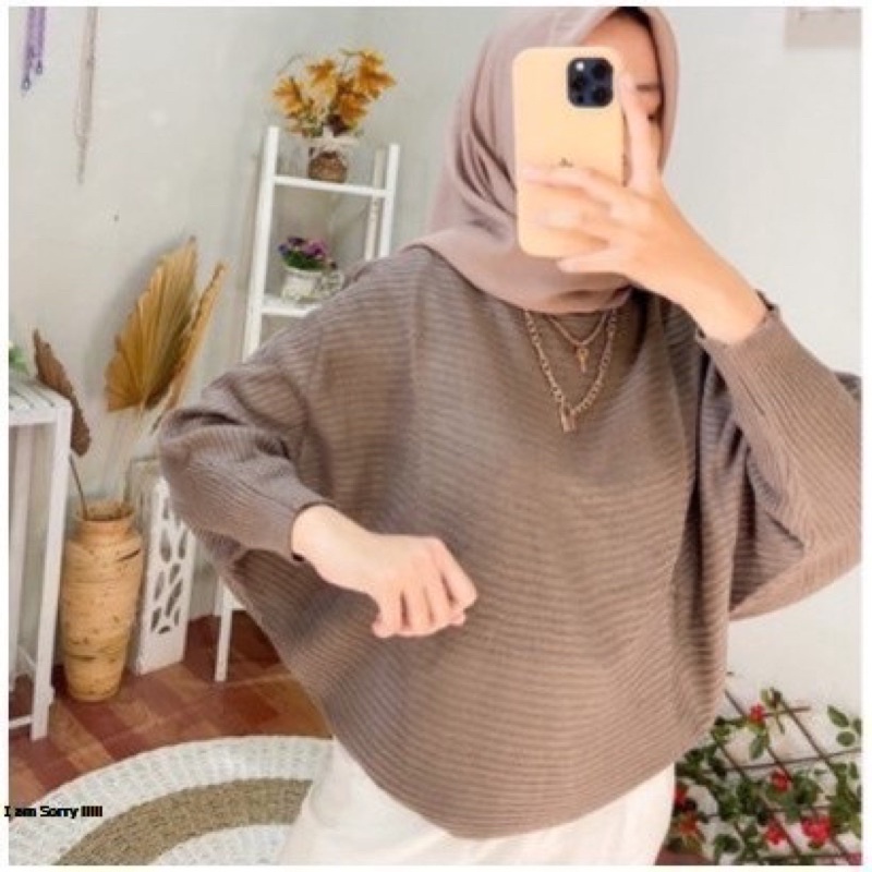 LASPERAL BLUSE BATWING RAJUT / ATASAN RAJUT BATWING