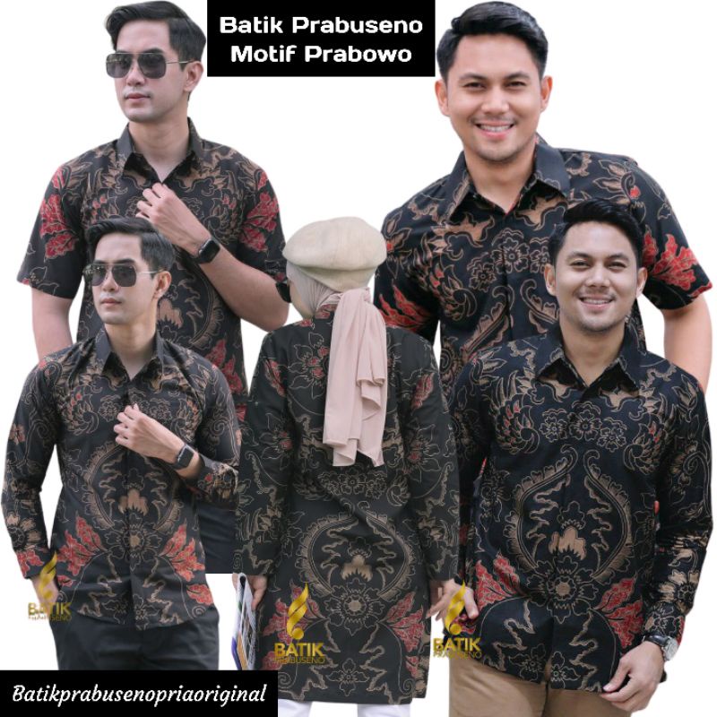 Batik Prabuseno Pria Prabowo Kemeja Asli Solo Ori Lengan Panjang Slimfit Baju Seragaman Kantor Keren