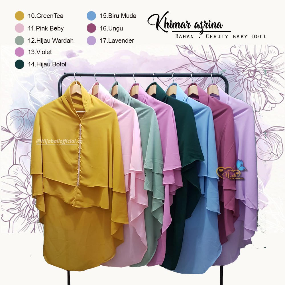 Khimar 2 Layer Jumbo Ceruty Kerudung Syari Jumbo Jilbab Khimar Jumbo 2 Layer Ceruty Azrina A1