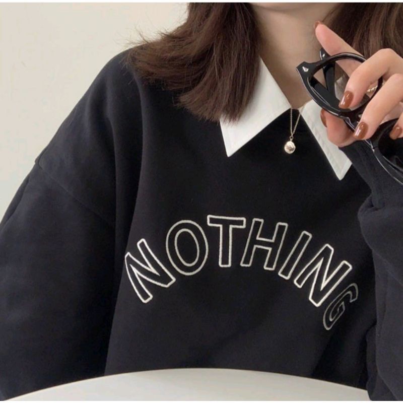 NOTHING OVERSIZE SWEATER SWEATER OBLONG OVERSIZE WANITA