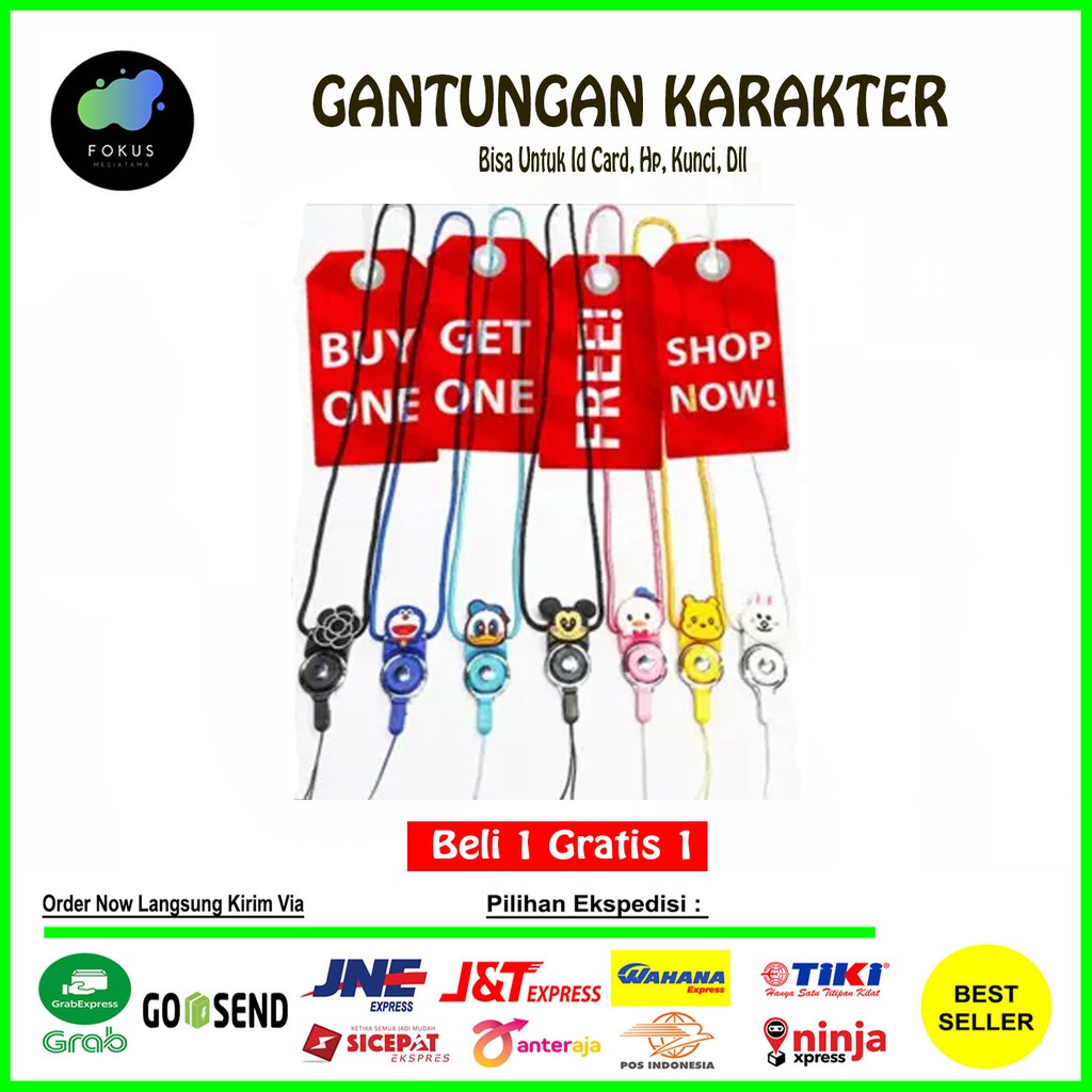 Gantungan Tali Karakter Lucu For Smartphone / Gantungan Id Card