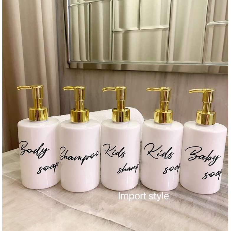 botol PUTIH EXCLUSIVE 250ml hitam PLATINUM . aesthetic bottle minimalist refill organizer laundry bathroom tempat sabun cair pump gold silver estetik