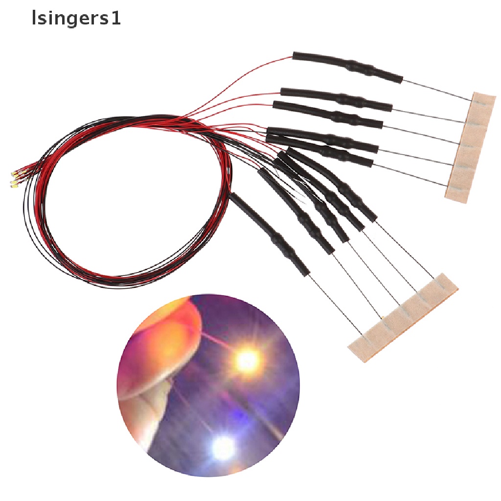 (lsingers1) 10pcs Lampu led t0603wm pre-soldered micro 0.1mm Kabel Tembaga Putih smd 0603 Panjang 20cm