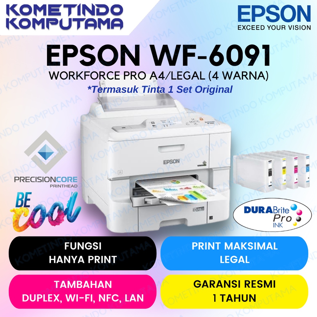 Epson WorkForce Pro WF-6091 Wi-Fi Duplex NFC Business Inkjet Printer C6091 C-6091