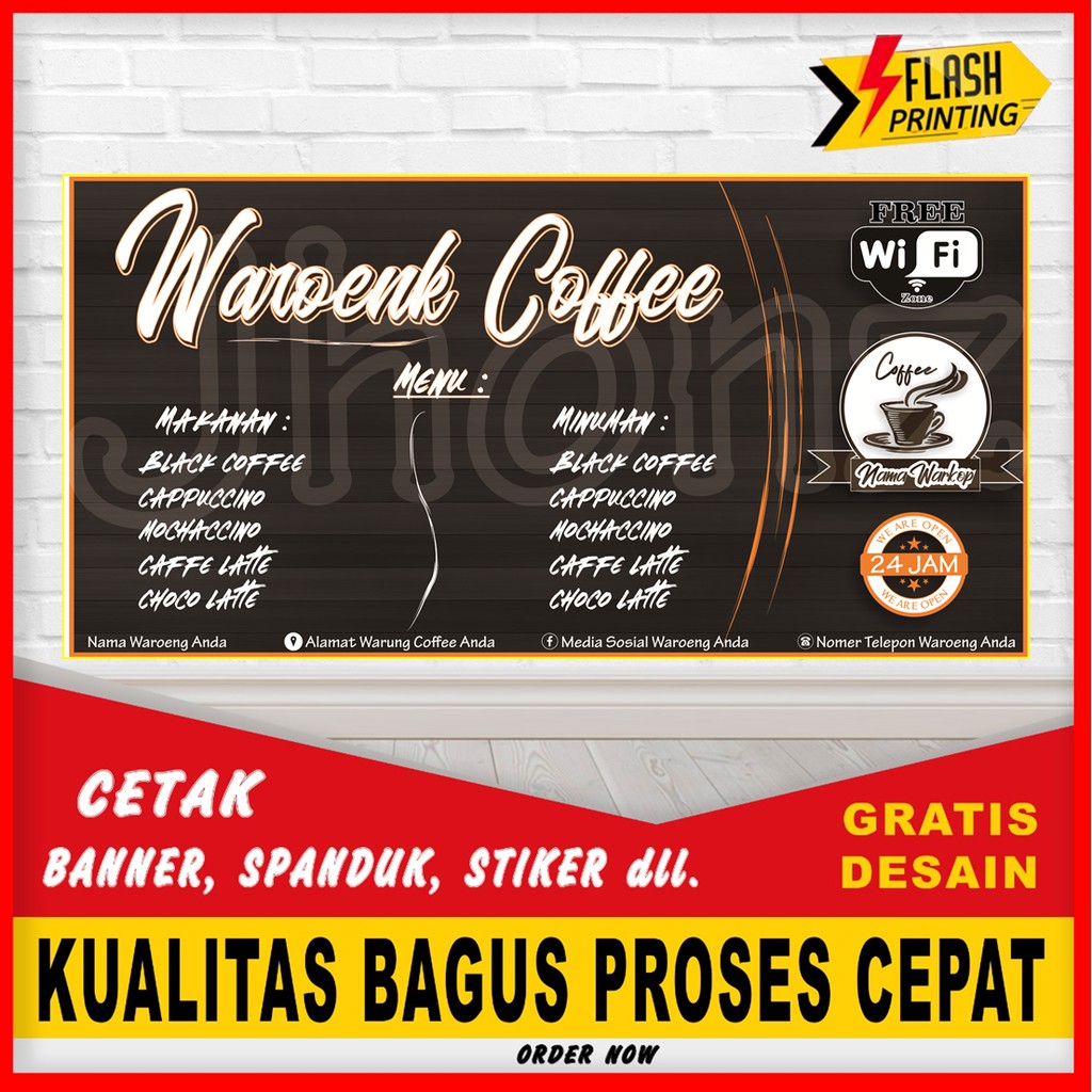 Contoh Desain Spanduk Warkop Banner Warung Kopi Banner Warung Kopi