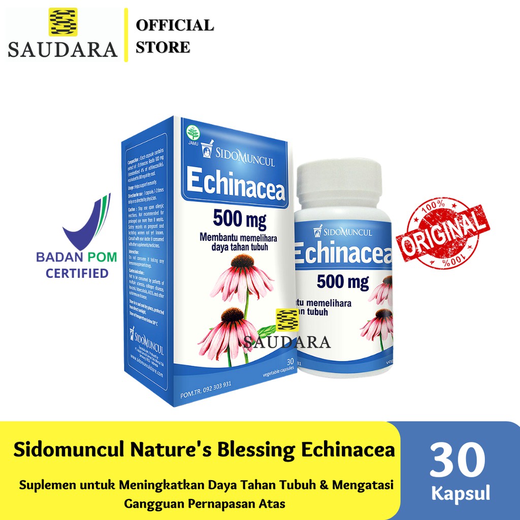 Jual SidoMuncul Echinacea 500mg (30 Kapsul) | Shopee Indonesia