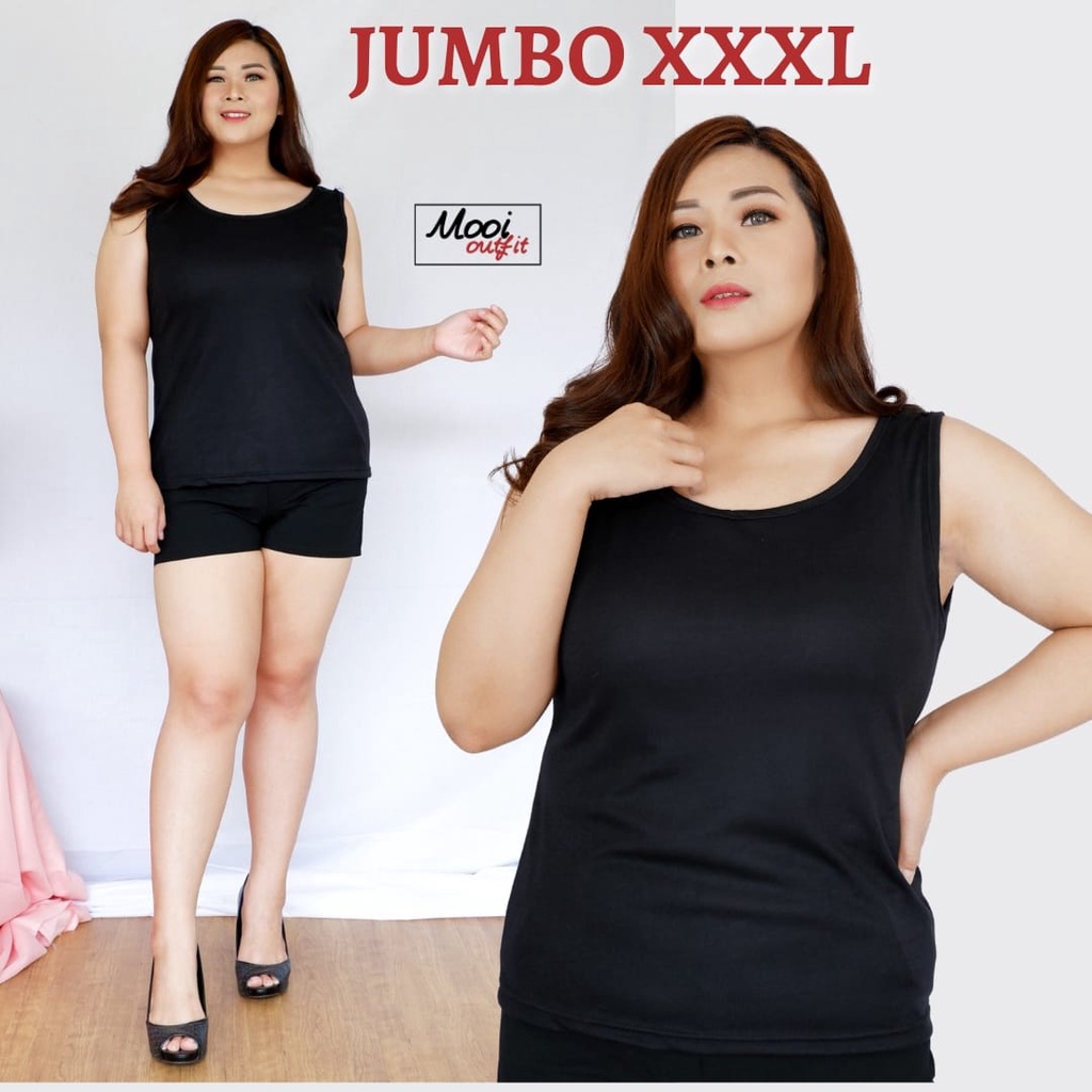 Singlet Wanita Jumbo / Singlet Jumbo Wanita Kekinian / Tanktop Jumbo Wanita Murah / Tanktop Tali Besar Jumbo Terbaru / Inner Tanpa Lengan Jumbo / Atasan Jumbo Bigsize