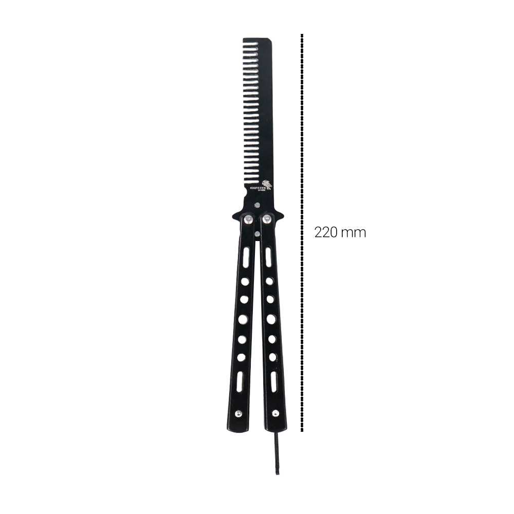 Sisir Lipat Besi Butterfly Sisir Rambut Pria Wanita Balisong Training Knife CS GO KNIFEZER