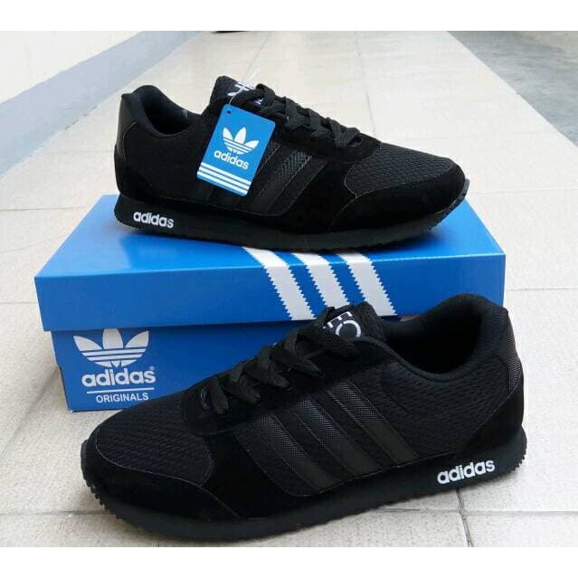 Sepatu Adidas Neo City Racer Hitam Untuk Sepatu Anak Sekolah Murah - H