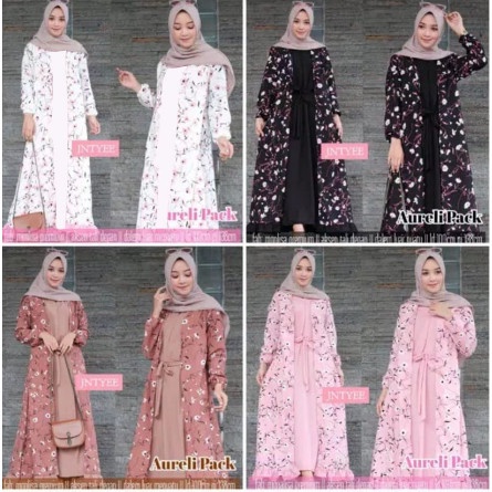 Promo - Gamis Syari Terbaru Murah Baju Atasan Muslim Pakistan Dress Kaftan - mocca - Sedia Baju gamis perempuan terkini 2022 jumbo putih terbaru untuk acara kondangan pesta nikahan polos brukat