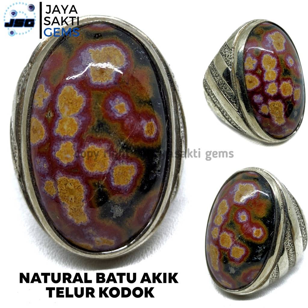 Natural Batu Akik Telor Kodok Motif TK01