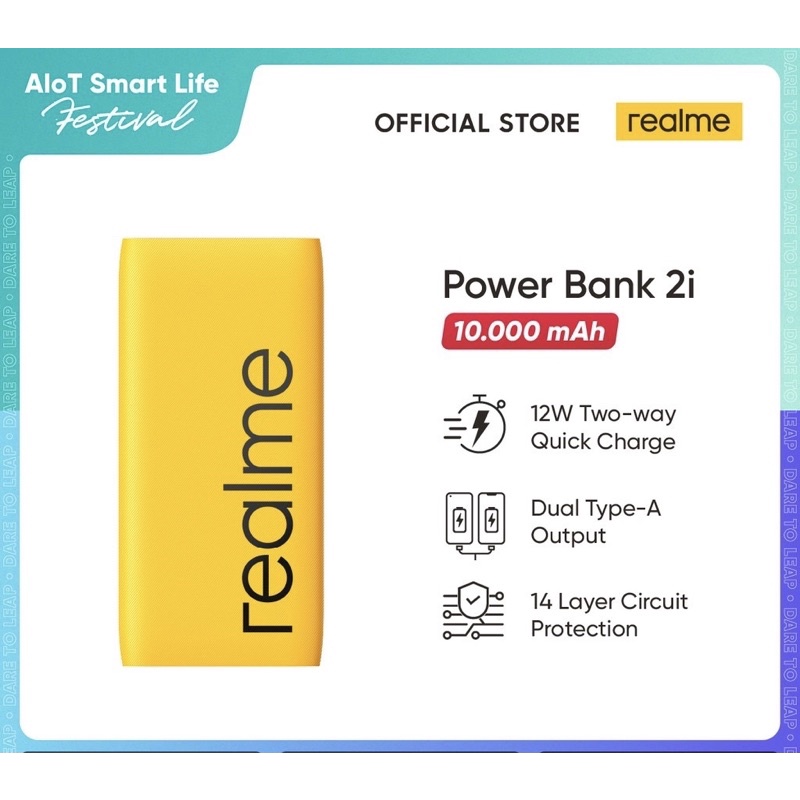 Realme Powerbank 2i 10000mAh [12W QC,Dual Output,Multi Device]