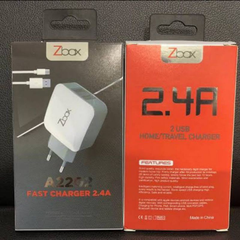 Charger ZBOX A2202 Fast Charging 2.4A Dual USB Micro