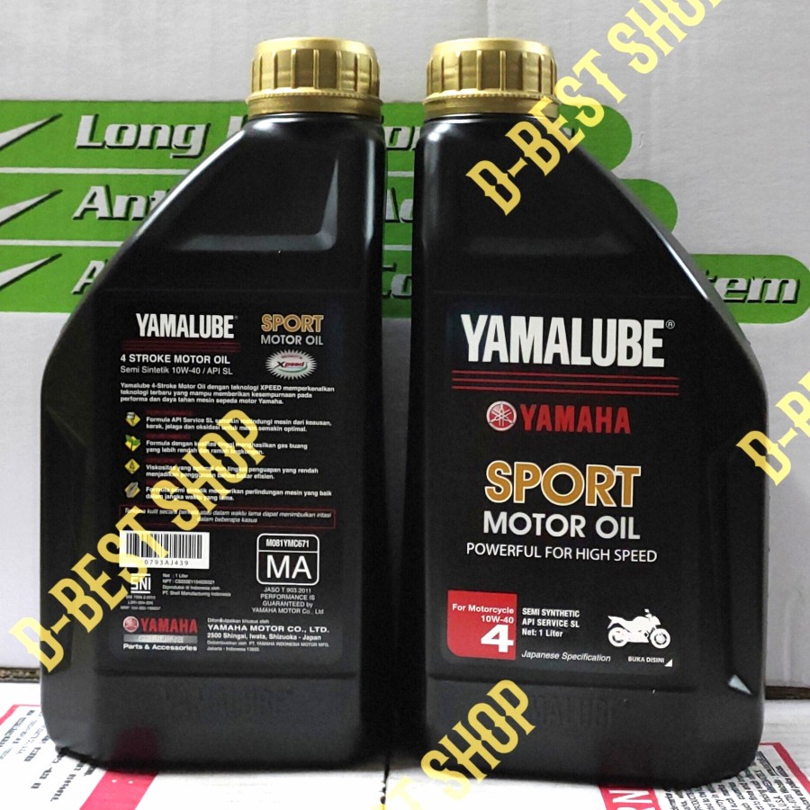 YAMALUBE SPORT OIL SL 10W-40 JASO MA - 1 LTR