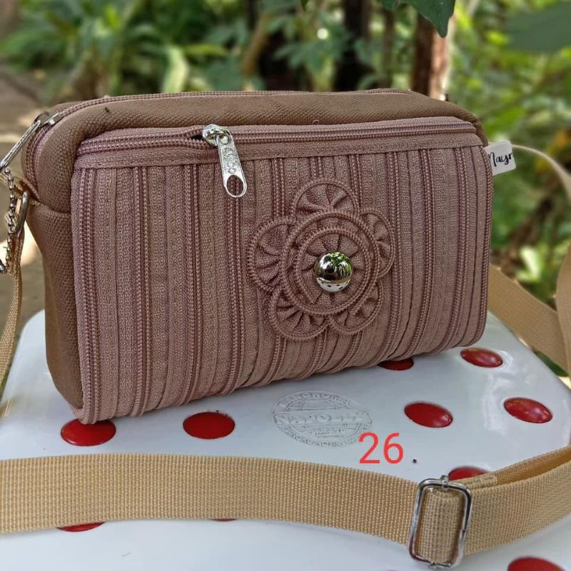 Tas Wanita Zipper Original Coklat Susu