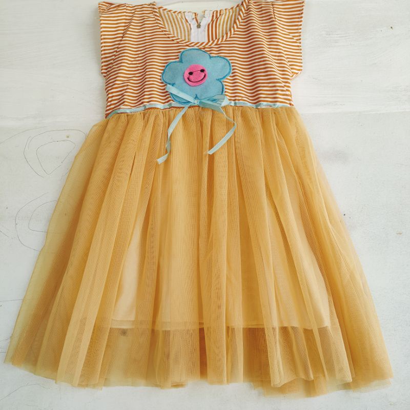 Dress anak cewek perempuan  3 4 tahun ( dress tutu strippina )