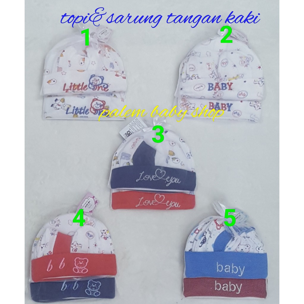 catell love topi+sarung tangan bayi