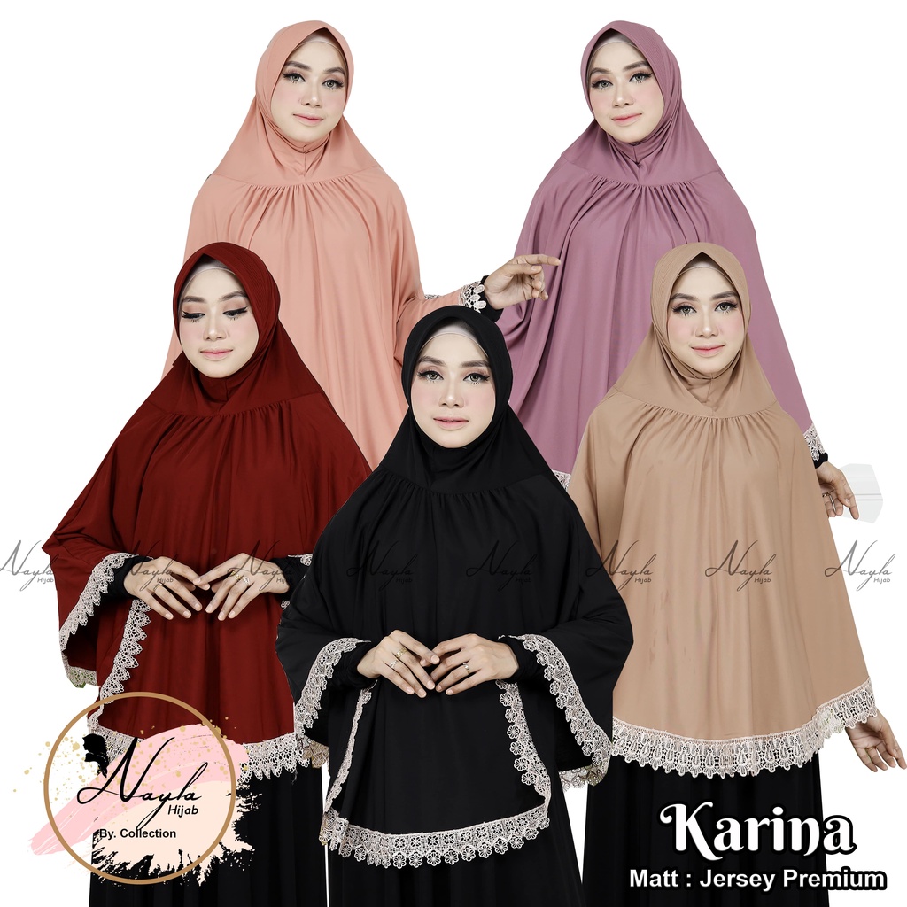 COD-JILBAB INSTAN TERBARU KERUDUNG INSTAN JERSEY PREMIUM HIJAB BERGO JUMBO RENDA KARINA NAYLA HIJA'B