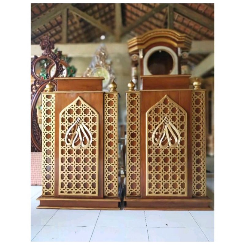 MIMBAR PODIUM MINIMALIS MODERN KAYU JATI