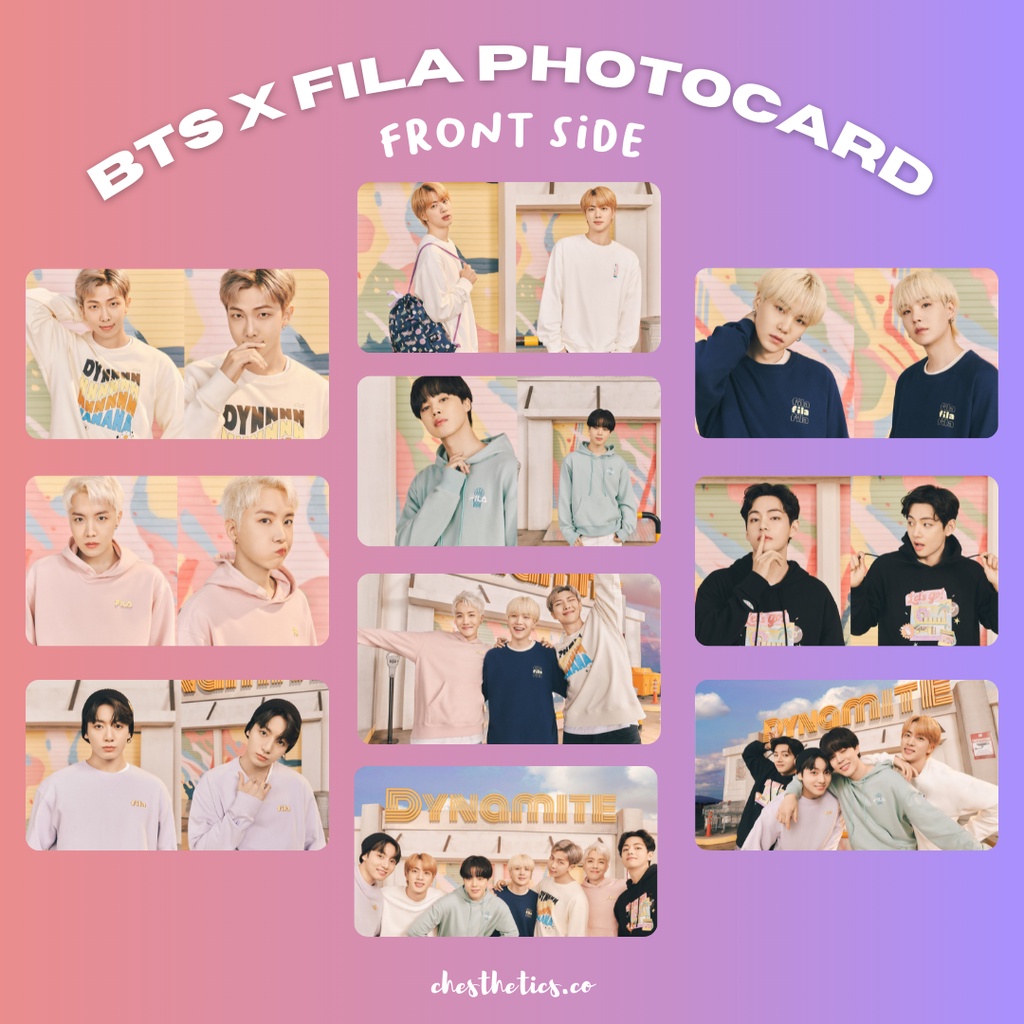 BTS x Fila Non Album Unofficial Photocard RM Jin Suga JHope Jimin V Jungkook