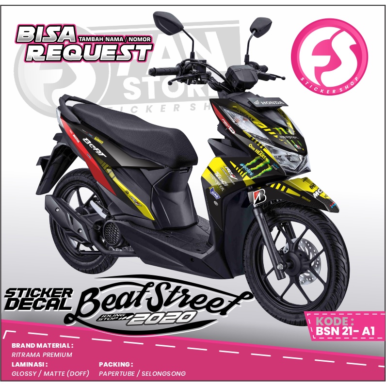 Decal Sticker Beat Street 2020 Fullbody HIJAU MATRIX - Aksesoris Stiker Motor Beat Street 2020 - Kod