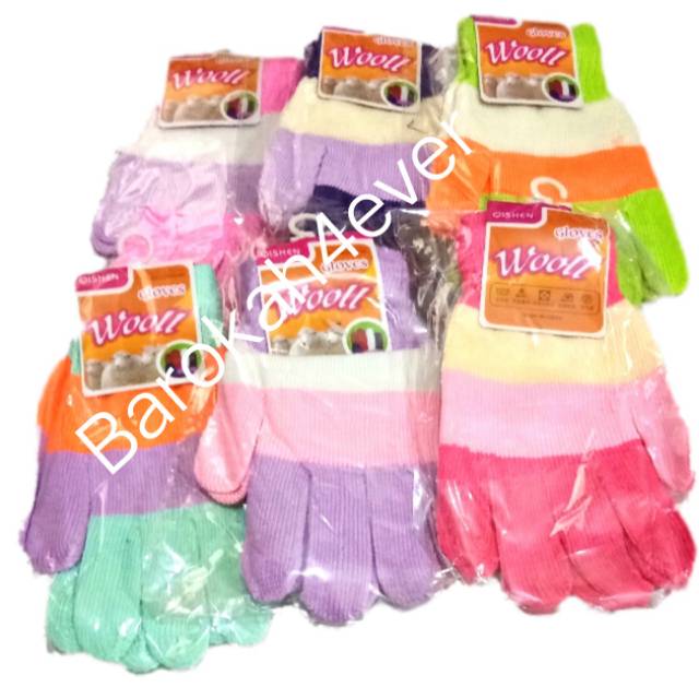 Sarung Tangan RAJUT SALUR POLOS / ADA HIASANNYA