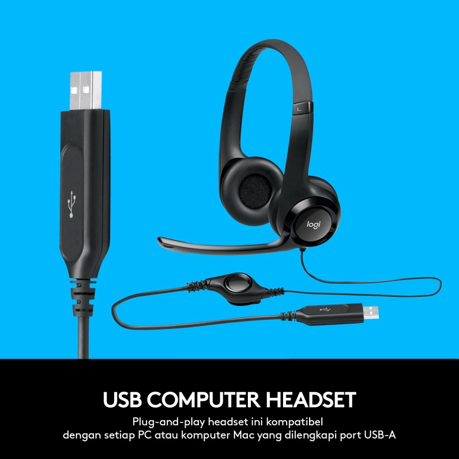 Logitech H390 Headset Stereo USB Mikrofon Noise-Cancelling