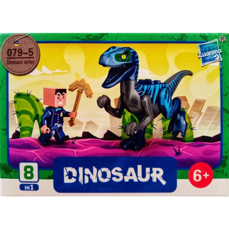 mainan anak lego mine craft world minicraft SATU PAKET ISI 3 KARAKTER FIGURE LQS 62101 mini craft minifigure block mini figure bricks dunia kotak square marvel naruto ninjago justice league avengers robot rangers dinosaurus tentara army soldier-Minecraft Dino 079-5