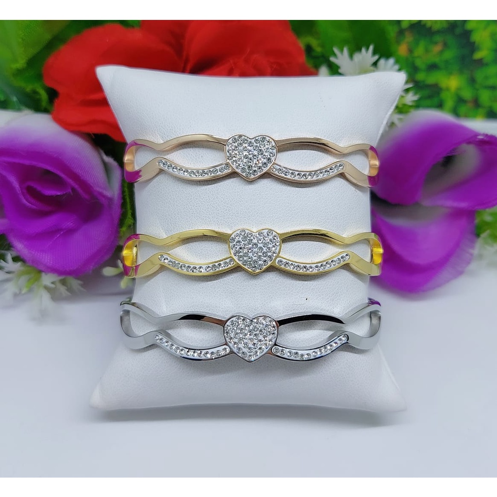 Gelang titanium permata perhiasan fashion 0256