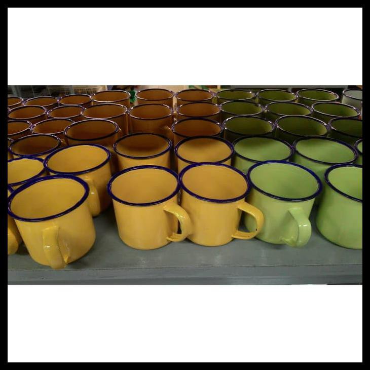 GELAS ENAMEL/CANGKIR MUG SENG JADUL UNTUK KOPI/TEH