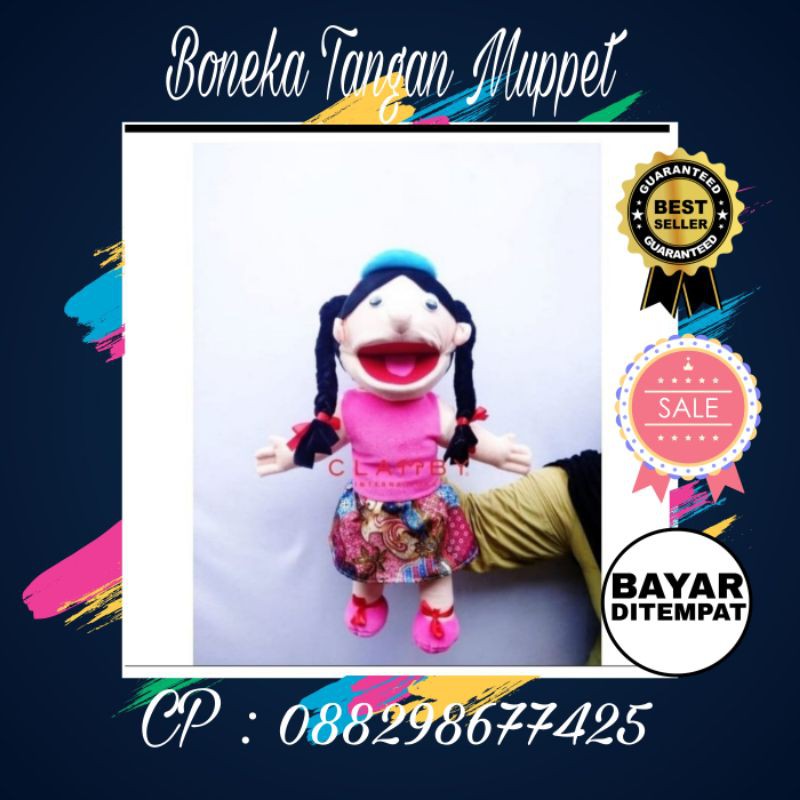 Boneka Tangan Muppet Puppet Karakter Anak Perempuan Rambut Kepang Shopee Indonesia