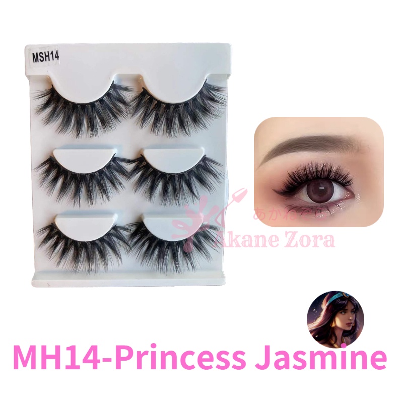 Akane Zora Bulu Mata 3D Bulu Mata Palsu Natural Dan Lem Bulu Mata Expert Premium Dan Penjepit Bulu Mata &amp; Lem Bulu Mata Eyelash Extension Penjepit Bulu Mata Sisir