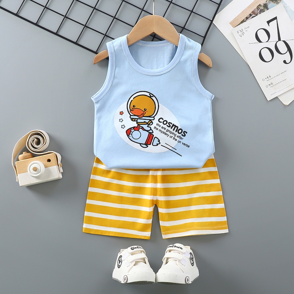 Setelan baju dan celana anak import bahan berkualitas unisex cowok cewek ukuran lengkap