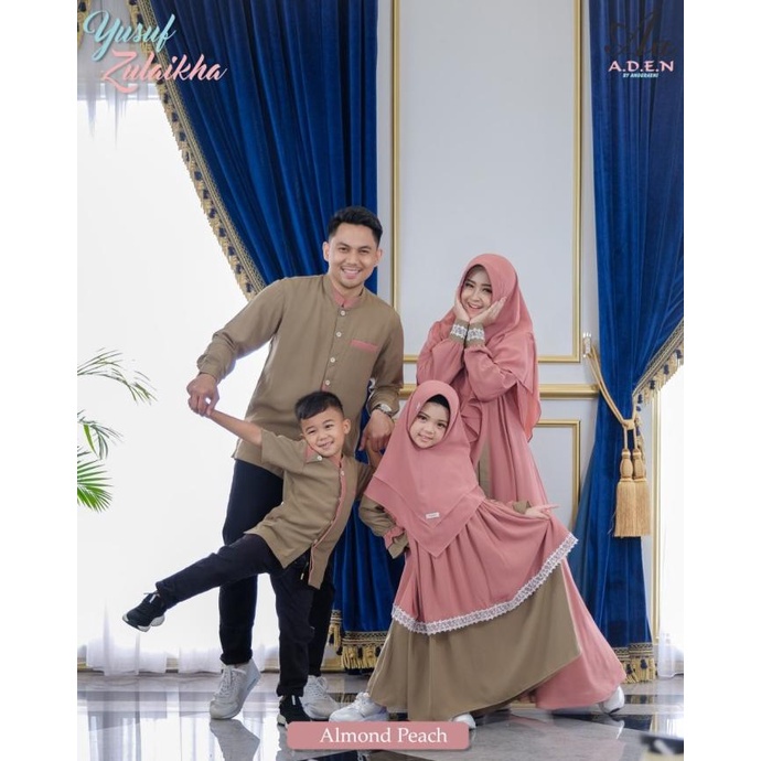 NEW GAMIS SET KHIMAR DRESS ZULAIKHA KOKO LENGAN PANJANG YUSUF WARNA ALMOND PEACH BY ADEN