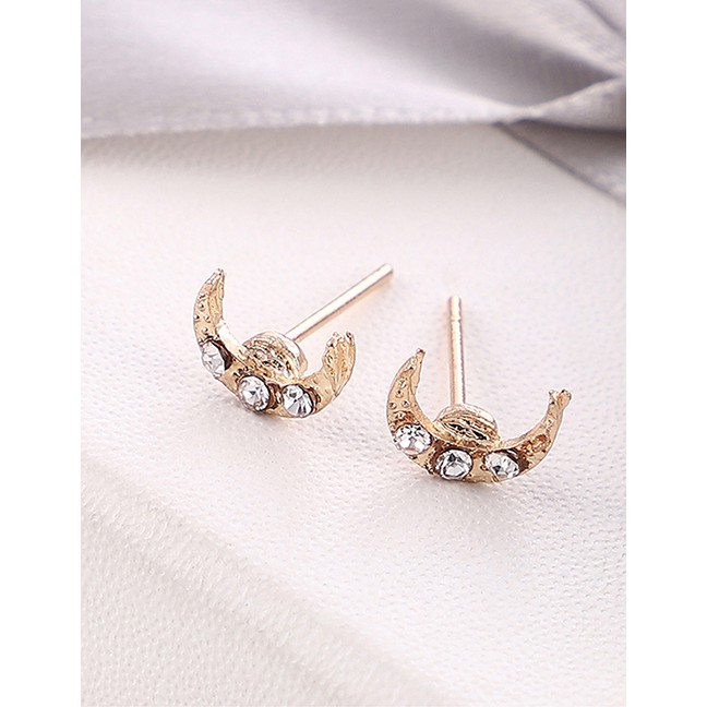 LRC Anting Set Fashion Gold Diamond Stud Earrings Set Y61285