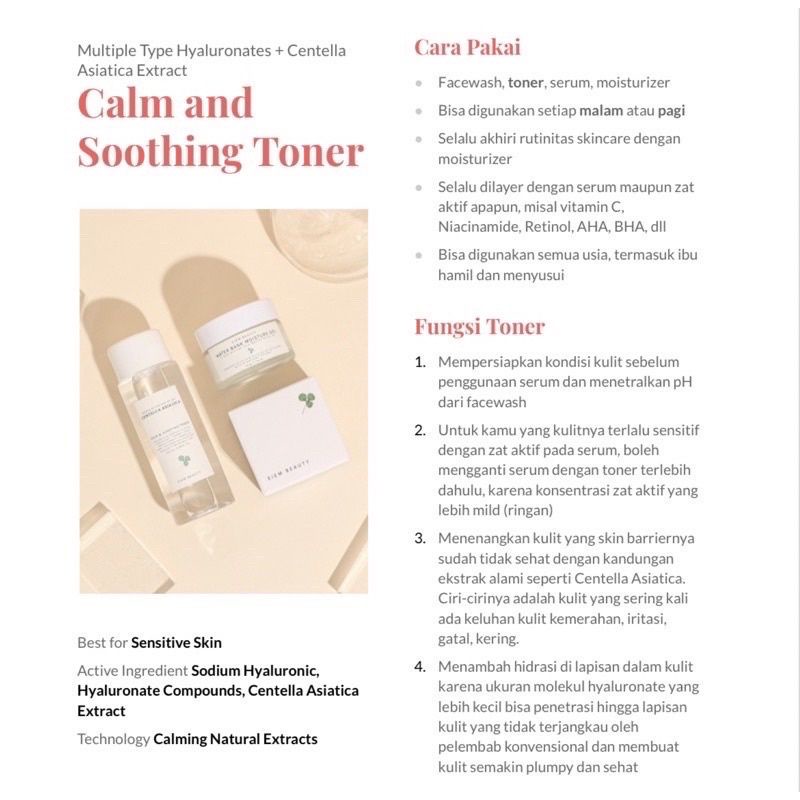 Eiem Beauty Serum (Hydrating/Acne/Brightening) | Toner | Moisturizer Gel