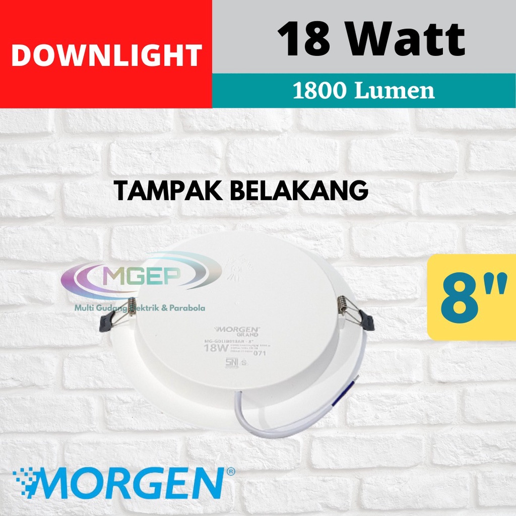 Morgen Downlight Bulat Grand Series IB Tanam 18 Watt White Super Murah