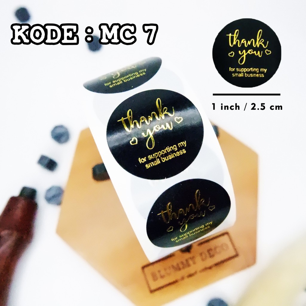 [Monochrome] Stiker Thank You Stiker Packing Stiker Terima Kasih Stiker Segel Packaging-MC 7