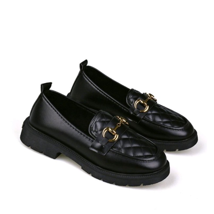 Sepatu Docmart Wanita Hitam / Sepatu Loafer Wanita Dinar / Sepatu Wanita Terbaru / Bisa Cod