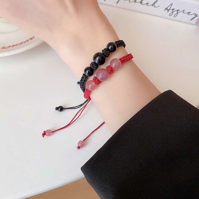 Gelang Tangan Manik-Manik Merah Gaya Harajuku Untuk Wanita