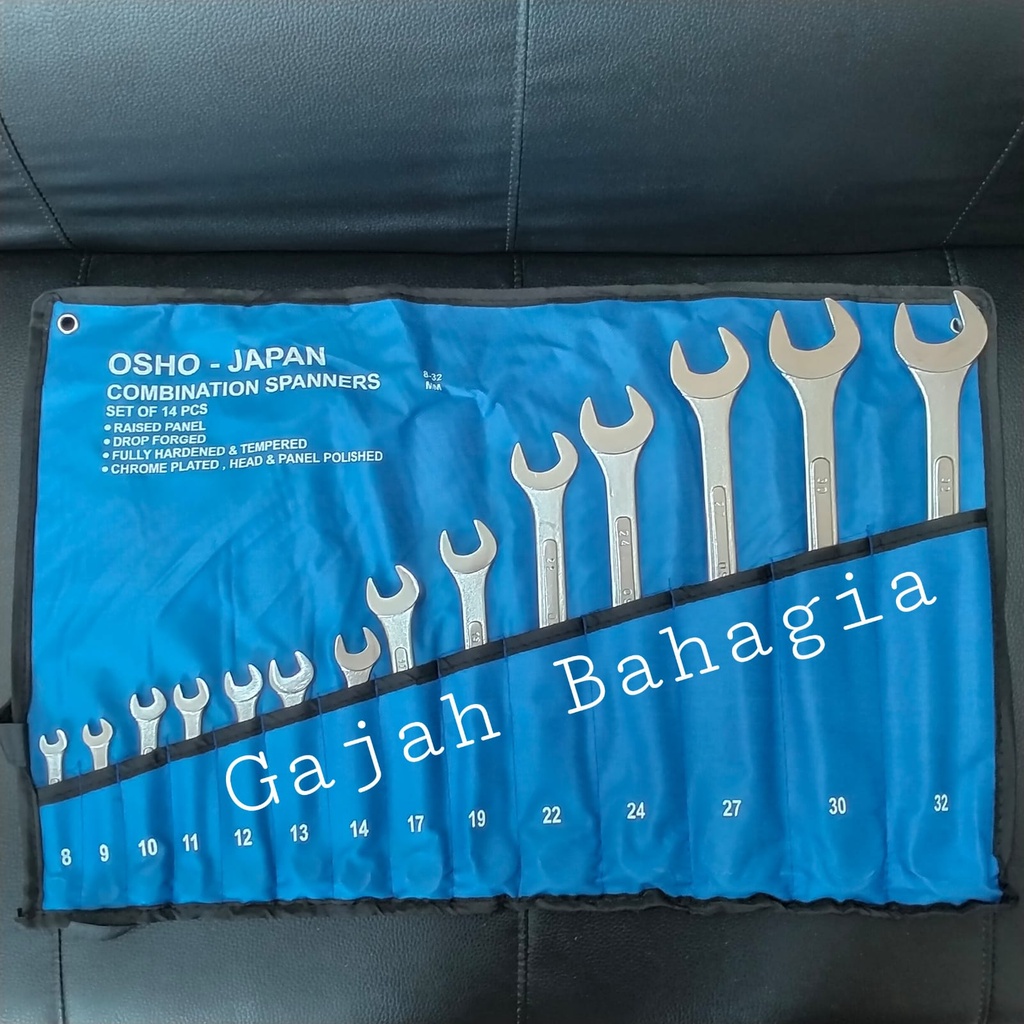 Kunci Ring pas set 14 pcs 8 - 32 mm OSHO JAPAN 14pcs 8 32 Ringpas