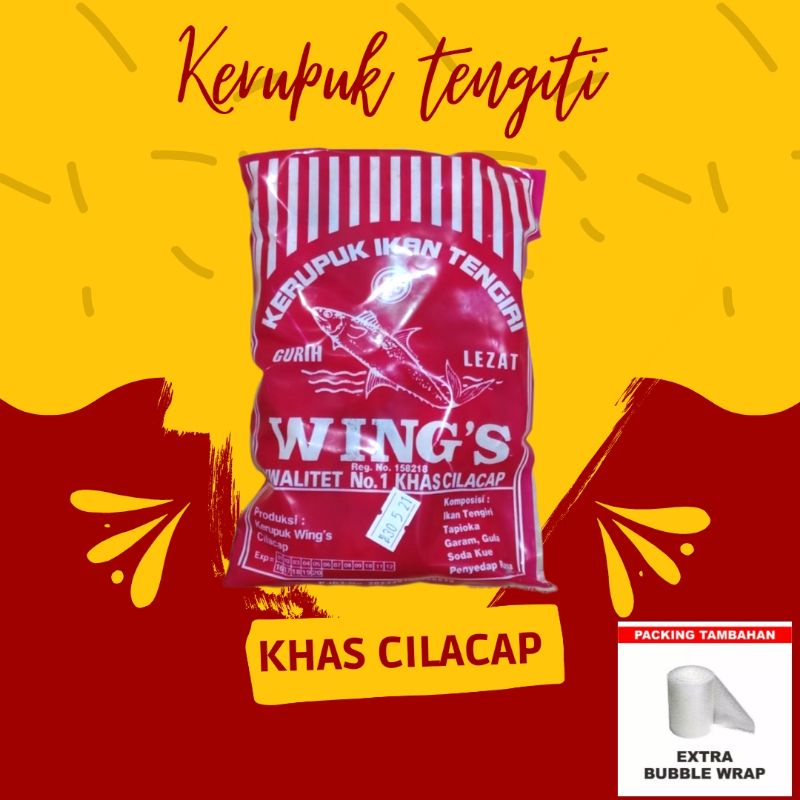 

Kerupuk ikan tengiri tenggiri wings cemilan murah khas cilacap