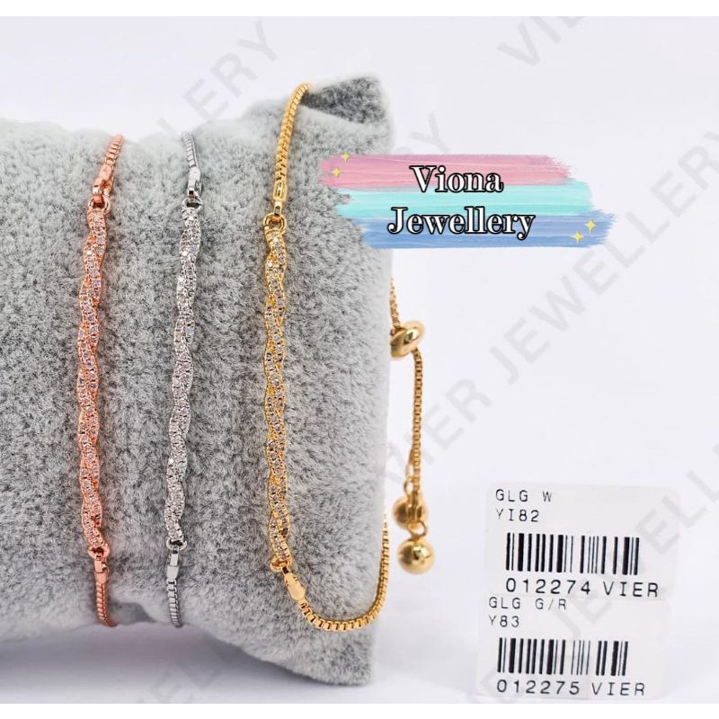 Gelang Serut Tasya (Vier) Replika Berlian / Lapis Emas