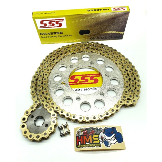 Gir Set SSS Ninja RR, Ninja R Rantai Gold SSS 428 SB 130L